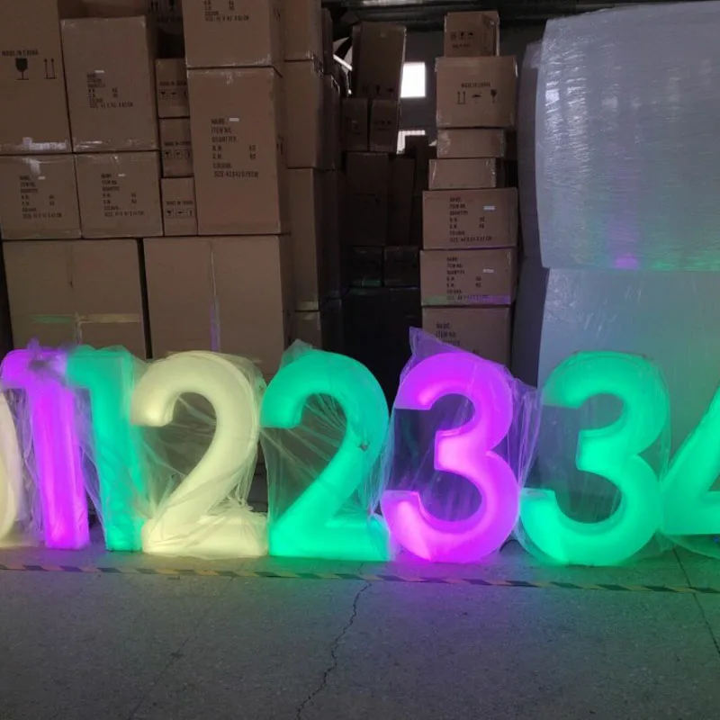 Glowing LED Numbers 520 Wedding Decor Sets Romantic Atmosphere Outdoor Lighting Home Garden Villa Festive Party Supplies Festive