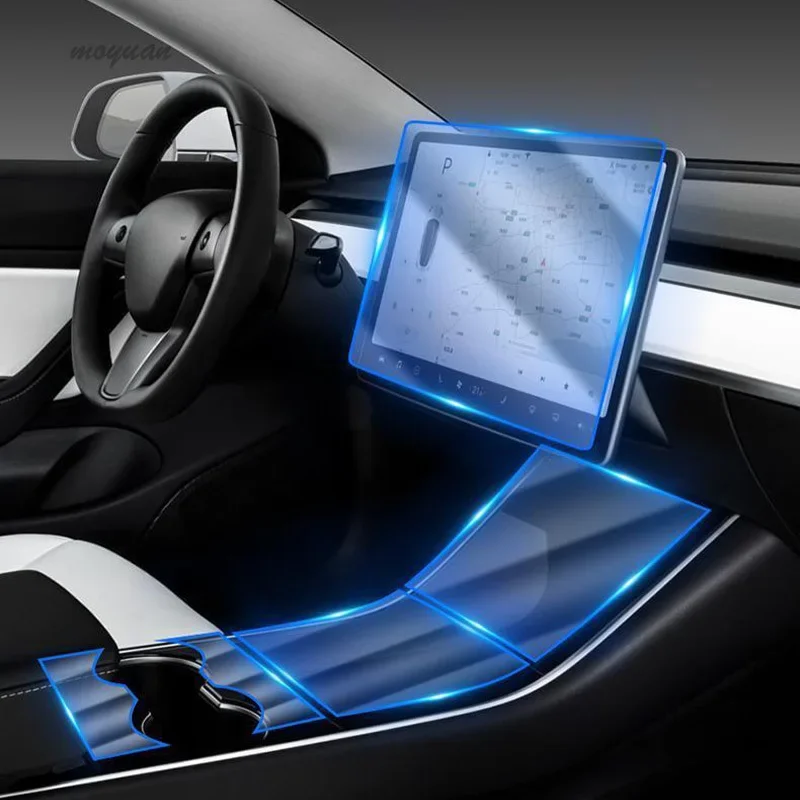 

Прозрачная пленка из ТПУ для Tesla Model 3 X Model S, защитная внутренняя наклейка для автомобиля, центральная консоль, шестерня, приборная панель, панель воздушной двери