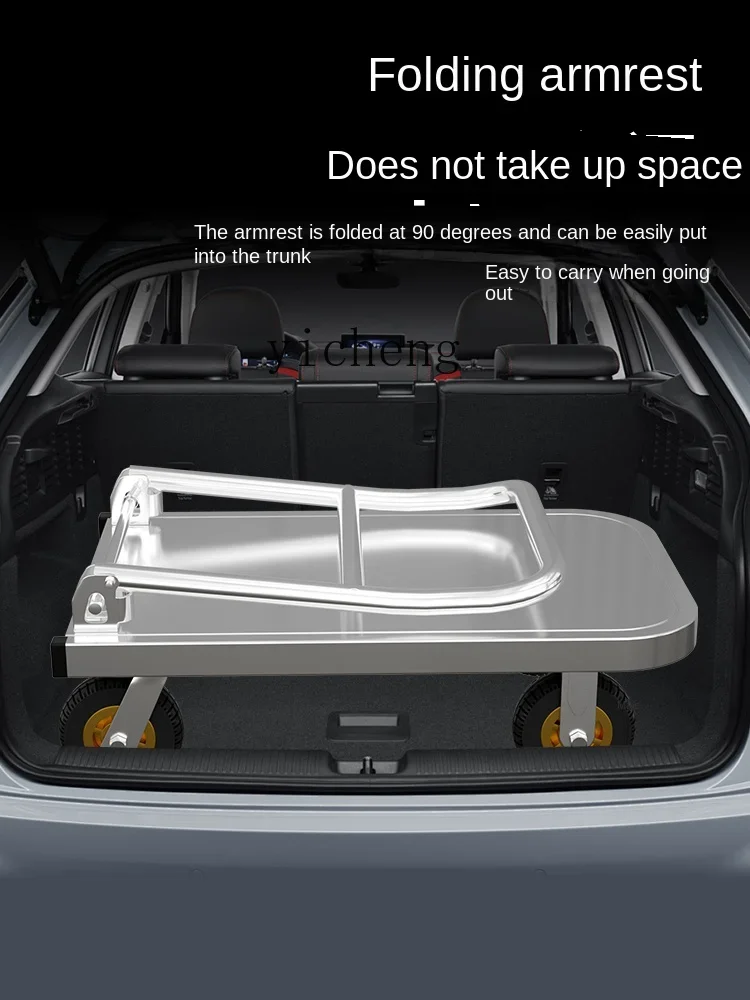 stainless steel flatbed truck pulling goods folding trolley handling small cart shopping