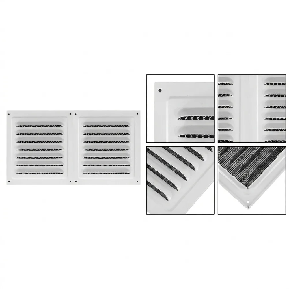 Stainless Steel Ventilation Grille 12 x6 with Directional Louver Configuration and Mesh Insert for Consistent Air Exchange