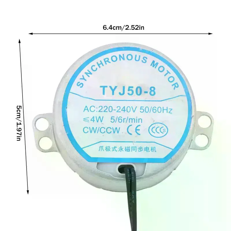 TYJ50-8 Fan Synchronous Motor Floor Fan Shaking Head Motor Oscillating Wind Motor Table Motor Slow Rotation Synchronous Motor