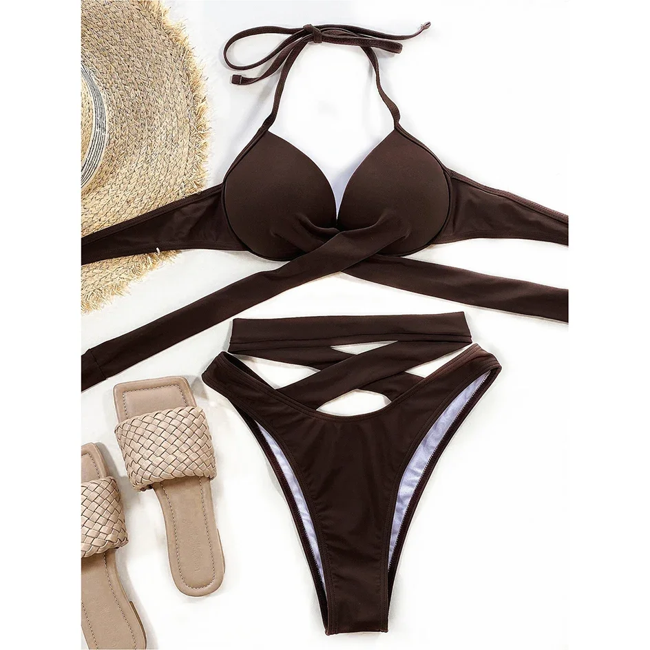 

Push Up Bikinis 2022 Mujer Swimsuit Women Female Swimwear High Waist Bikini Set 2 Piece Brazilian Bathing Suit Summer Beach Wear