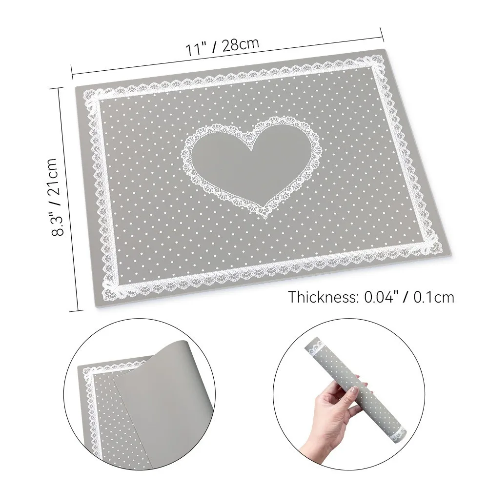 Foldable Nail Art Mat Washable Non-Slip Drainage Silicone Table Cover Polka Dot Pattern Anti-Slip Manicure Practice Mat