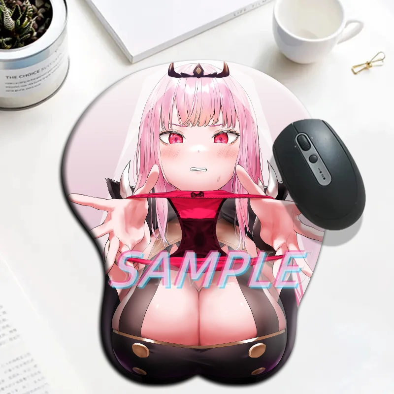 

Hololive Sexy Oppai Mousepad Mori Calliope Cute Oppai Mouse Pad Silica Gel Wrist Rest Anime 3D Gamer