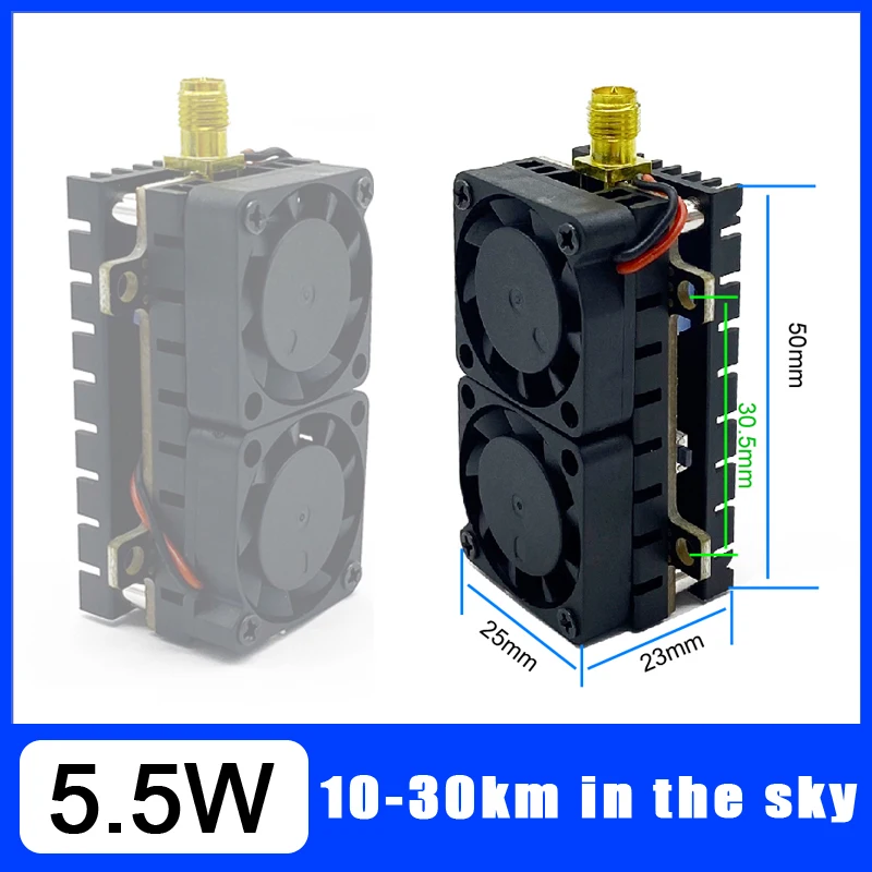 Long Range 5.8GHz 5.5W Video Transmitter VTX 48CH 200mW/500mW/1000mW/5500mW adjustable launcher For Long Rang FPV Racing Drone