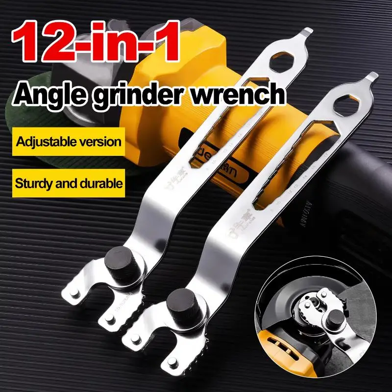 2026 NEW 1PCS Dual Purpose Two Claw Wrench Thickened High Hardness Spanner Angle Grinder Grinding Wheel Machine Accessory