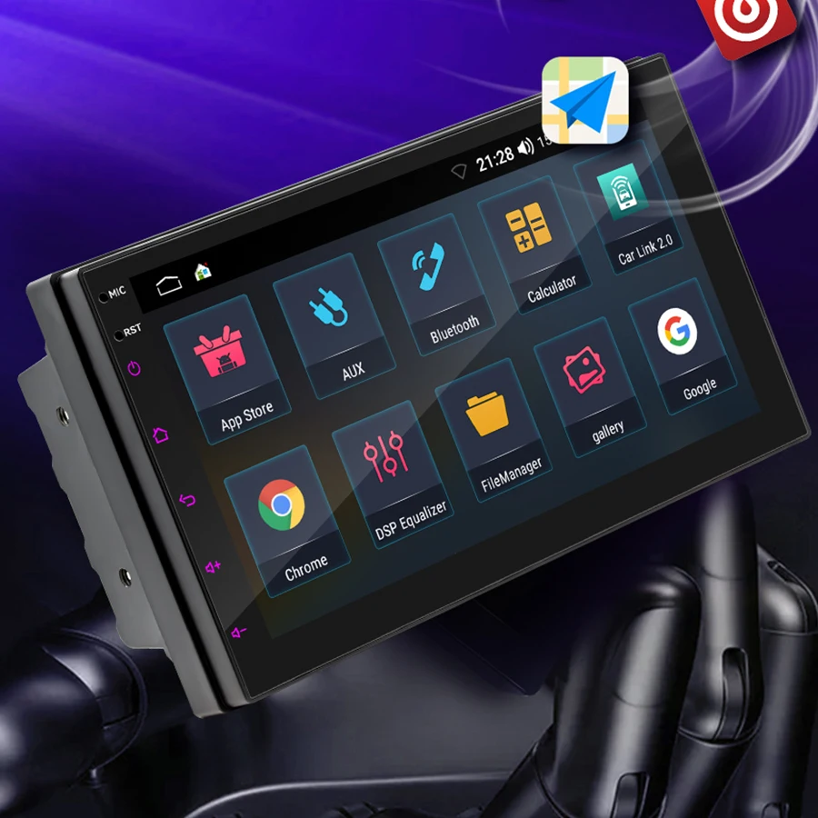 OTOJETA Универсальный 7, автомобильная стереосистема Android, двойной 2Din, мультимедийный видеоплеер, беспроводной Carplay, Bluetooth, радио, сенсорный экран