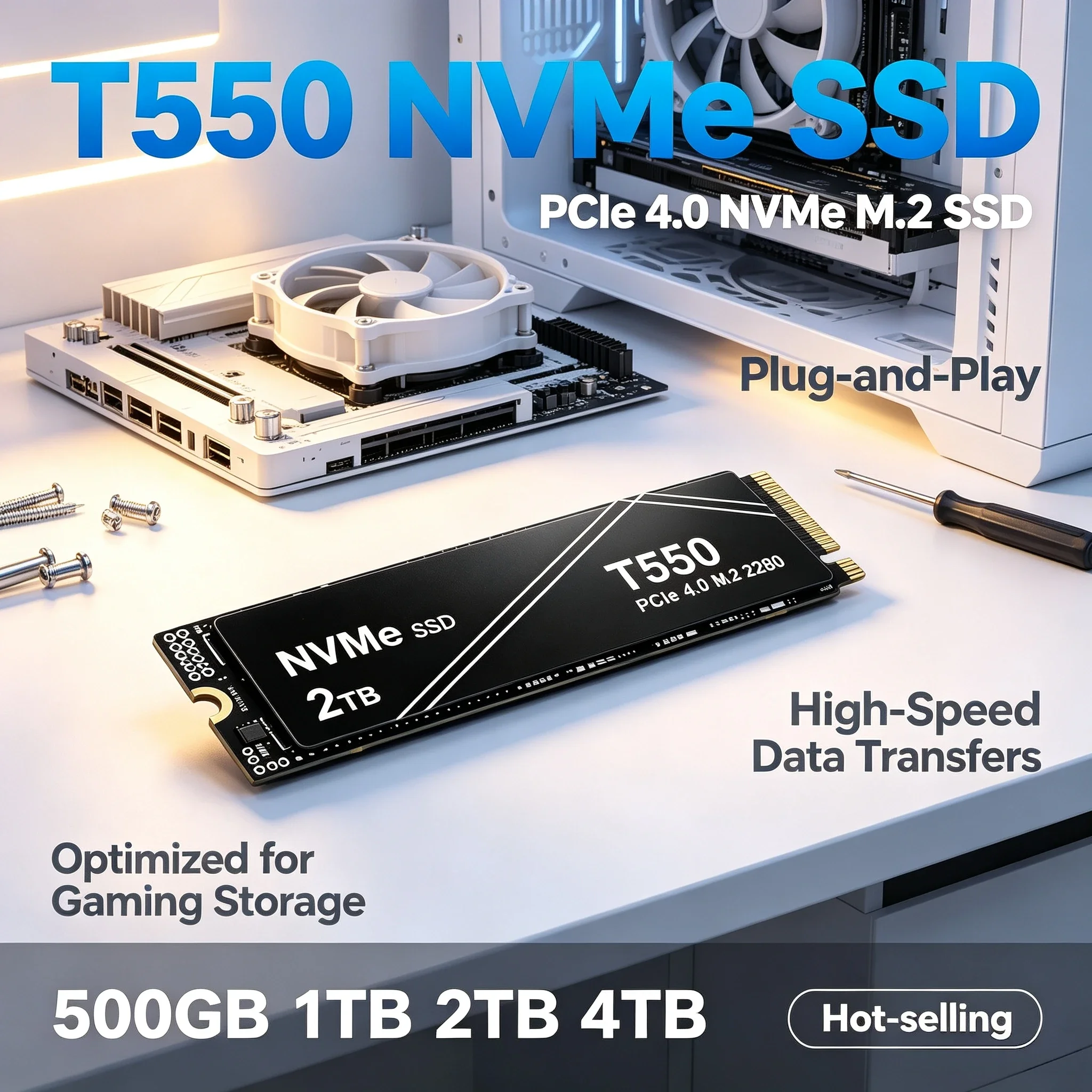 High Speed T550 PCIe NVMe Gen SSD 1TB 2TB 4TB 7100MB/s Read Internal Storage for Gaming Laptops Desktops Pro Speed Core
