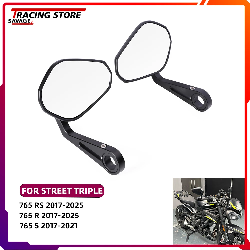 

Для Street Triple 765RS 765R 765S Мотоциклетные регулируемые задние боковые зеркала заднего вида Конец ручки 765 RS R S Зеркало на руле E9