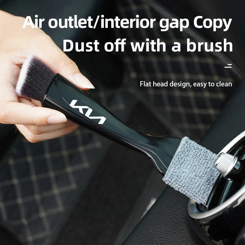 2 في 1 فرشاة التنظيف الداخلية للسيارة أداة الغبار لكيا KN Proceed Stonic Forte K7 K5 K8 XCeed Soul Cerato Venga Cadenza Telluride