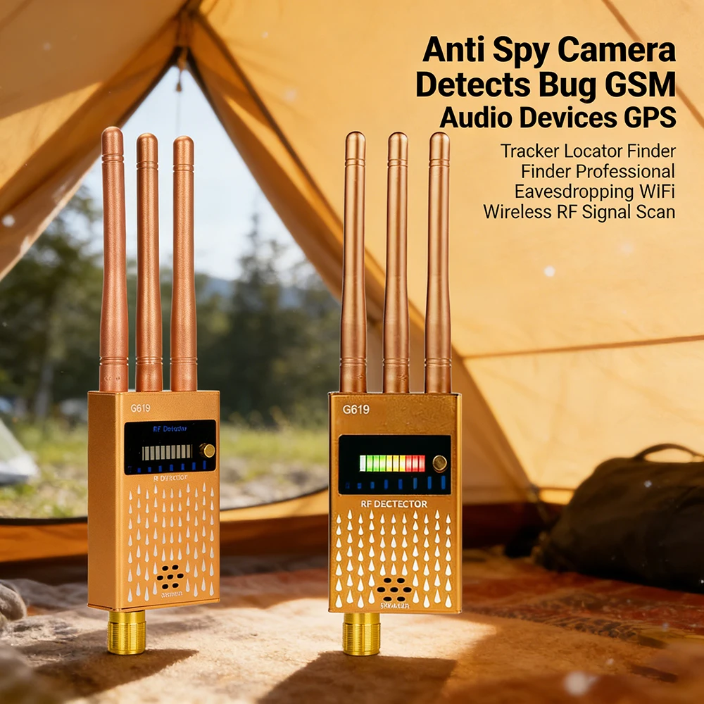

Anti Spy Camera Detects Bug GSM Audio Devices GPS Tracker Locator Finder Professional Eavesdropping WiFi Wireless RF Signal Scan
