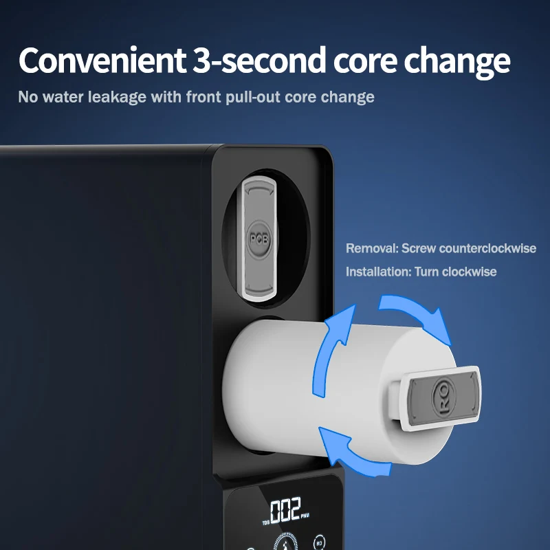 800G Manual Plastic Alkaline Reverse Osmosis Water Purifier 5-Stage Filtration Mineralization Kitchen Filter Hotel Outdoor