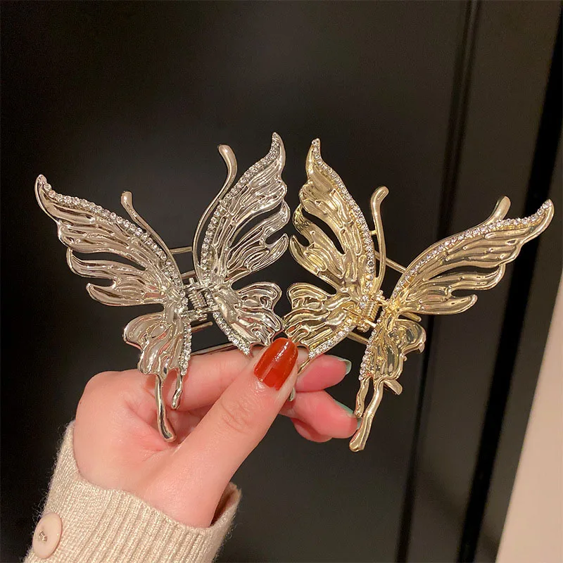 Fashion Metal Liquid Butterfly Hair Clip For Women Ponytail Claw Clip Geometric Hair Claw Trend HAIR CLIP FOR GIRL Hair Jewelry