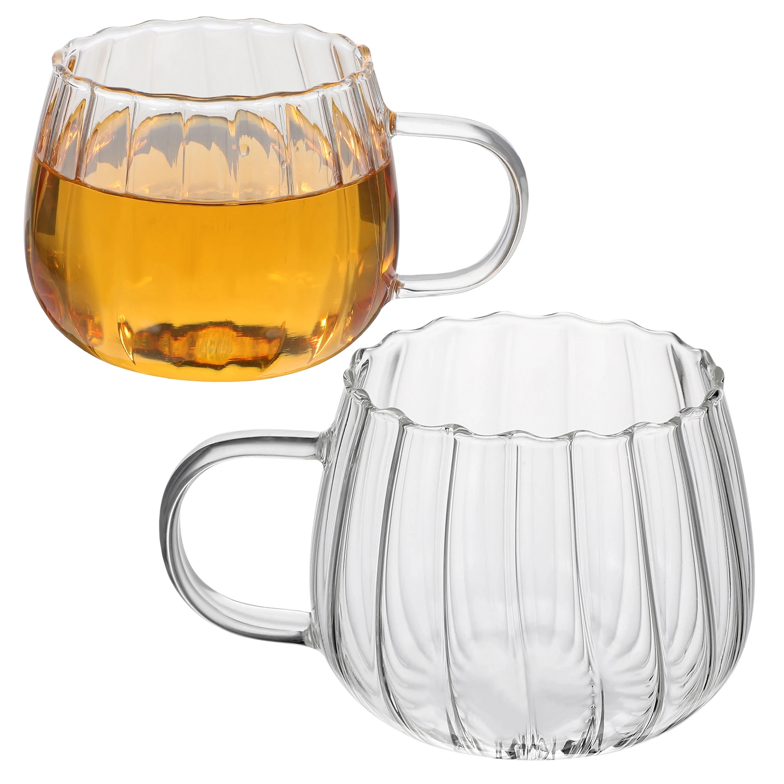 

2 Pcs Mug Beverage Cup Clear Glass Mugs Aesthetic Coffee Breakfast Cups Drinking