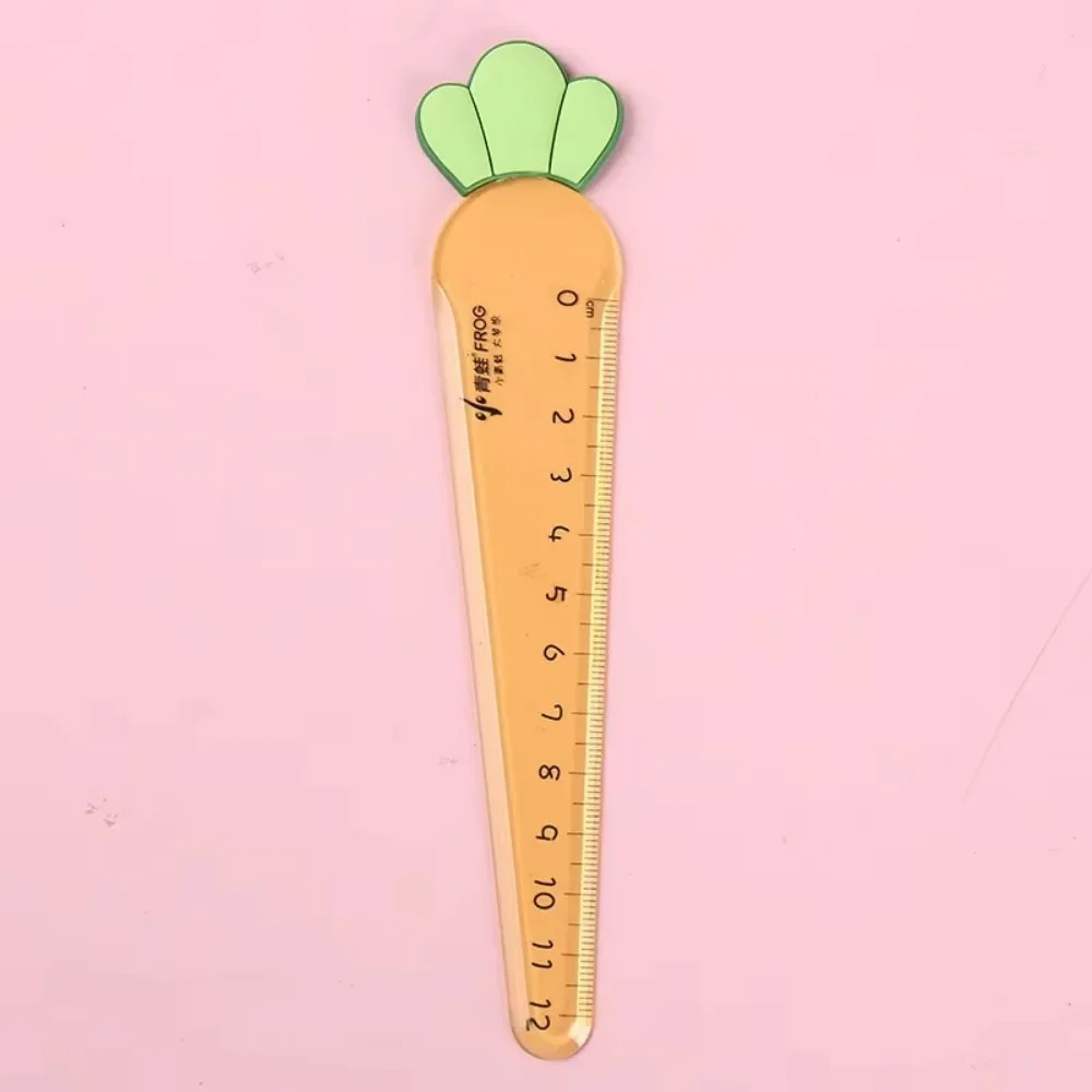 เครื่องเขียนเพื่อการเรียนรู้ของเด็กที่สร้างสรรค์ไม้บรรทัดการ์ตูนน่ารักขนาด12ซม. ไม้บรรทัดวัดเวลาวาดแบบมัลติฟังก์ชัน