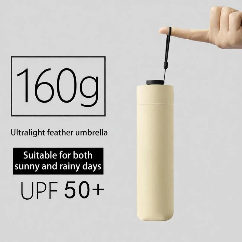 Lightweight Japanese Ultra-light Sun Umbrella 3-fold 6-rib Pencil Umbrella Uv Protection Rain Dual-use Portable Travel Parasol
