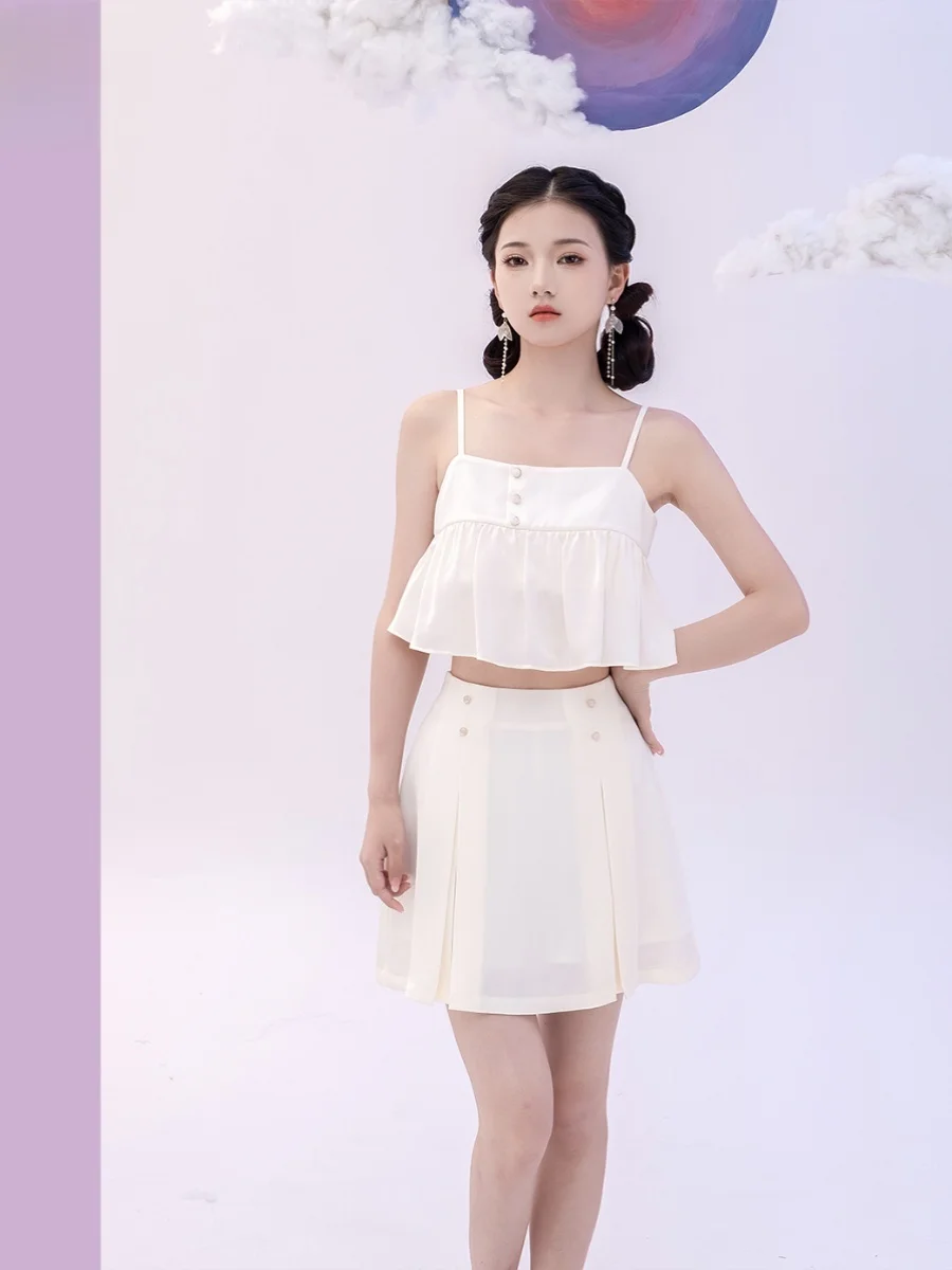 

Original Sweet Style HanSu Strap Vest Doll Shirt New Arrival Cool Lightweight Anti-Aging Spring Fashion Blend Polyester Nylon