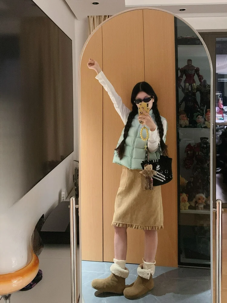 

FEMPILOT een ort Svel Jaet Casual Warm Stand Collar Top Women's Vest Outerwear Commute Sle Winter Faion