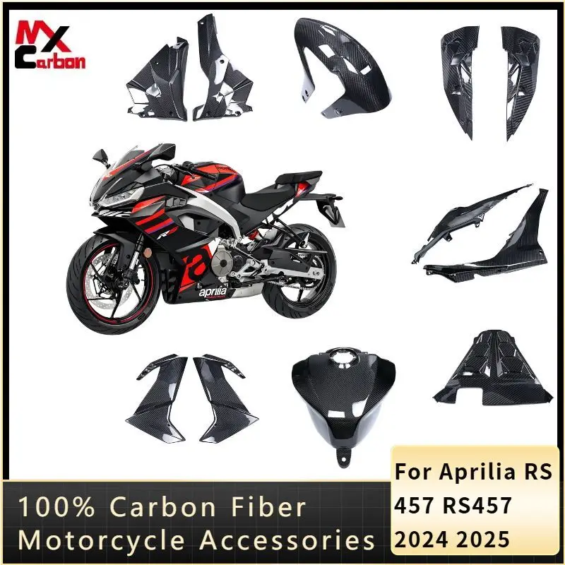 

For Aprilia RS 457 RS457 2024 2025 Carbon Fiber Fender Fuel Tank Cover Rear Seat Side Panel Fairing Kit Motorcycle Accessories