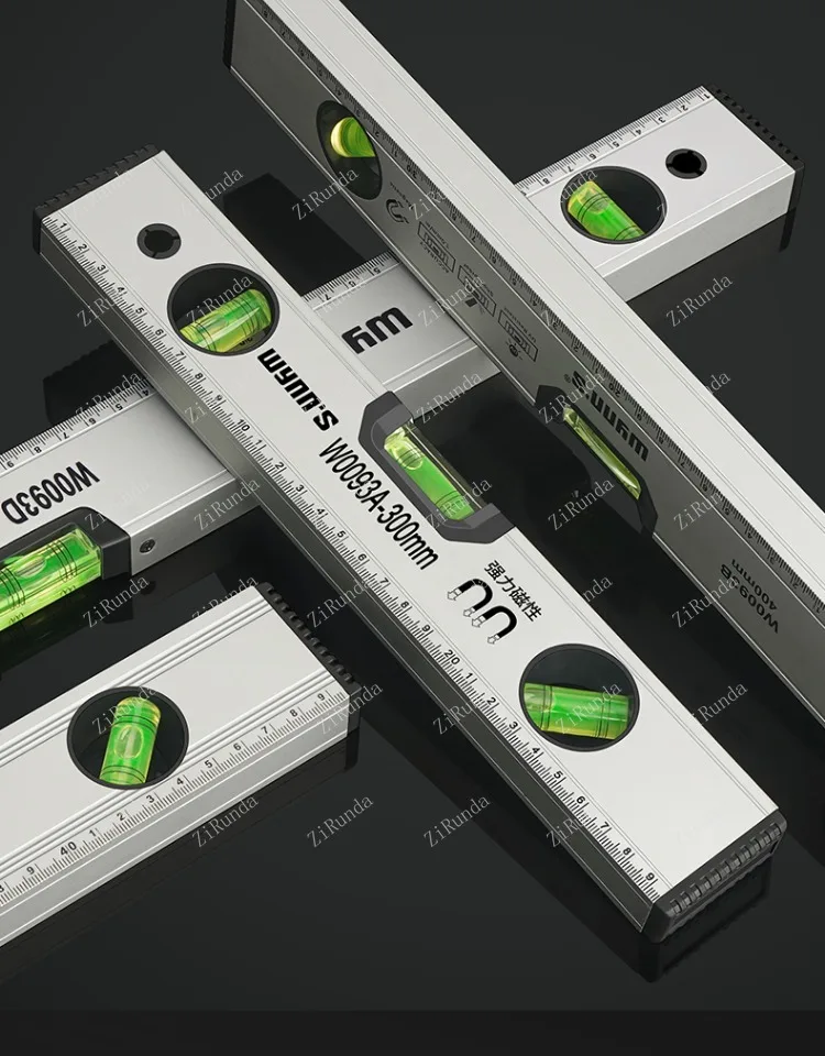 1 régua de nível de alta precisão, régua de nível de liga de alumínio, anti-queda, medidor de equilíbrio magnético forte, régua pequena, medidor de nível de medição