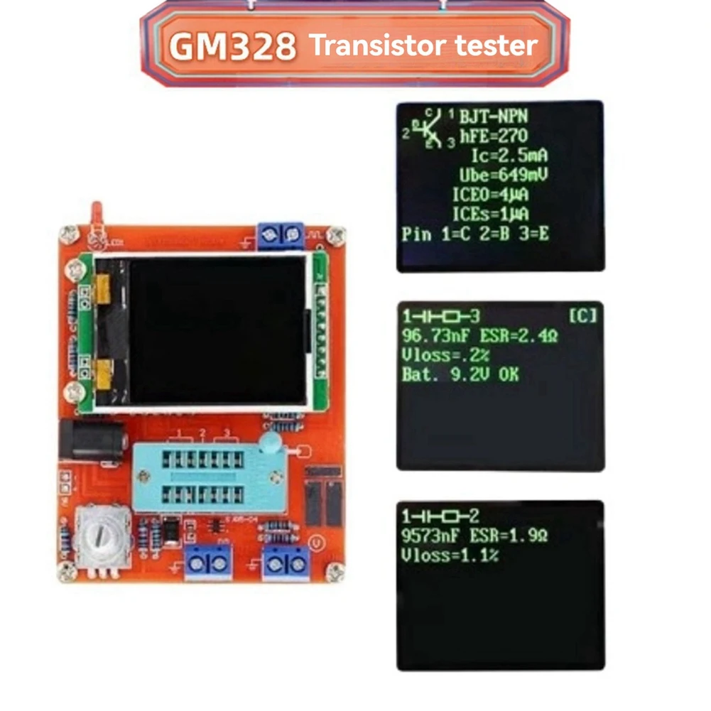 GM328 Transistor Tester Frequency Meter PWM Square Wave LCR Meter Voltmeter Full Color S n Graphics with Shell