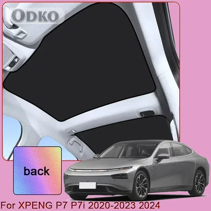 Colorful Ice Crystal Car Roof Sunshade For XPENG P7 P7i 2020-2023 2024Car Clip-on Sunroof Skylight Blind Shading Cover Accessory