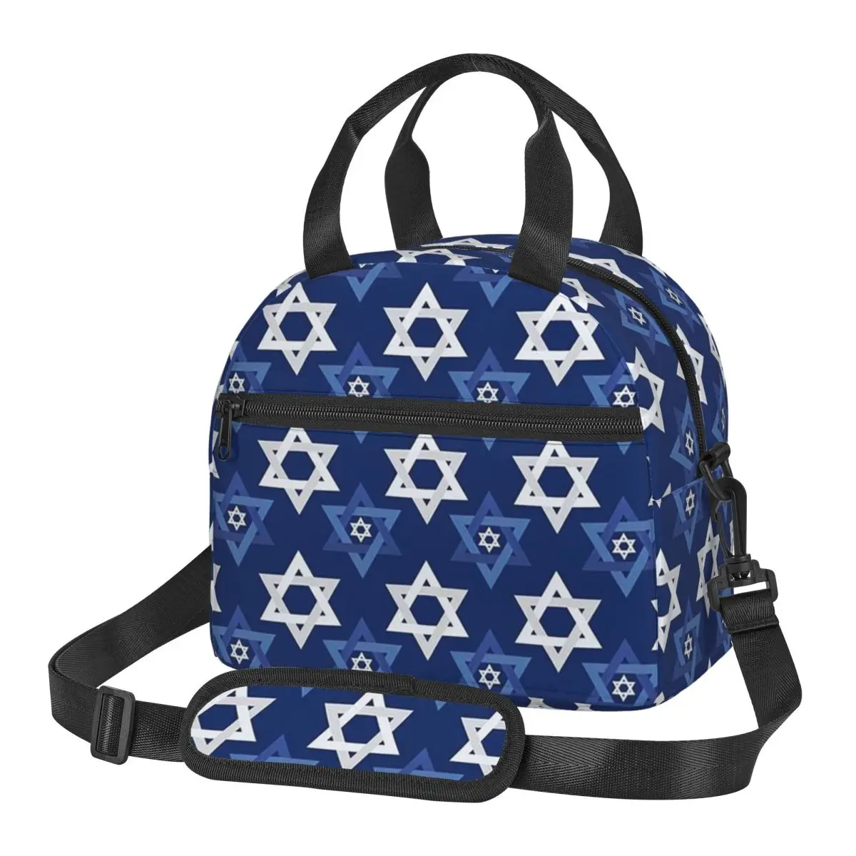 The Star Of David Jewish Israel Magen David Lunch Bags Insulated Bento Box Lunch Tote Picnic Bags Thermal Bag for Woman Office