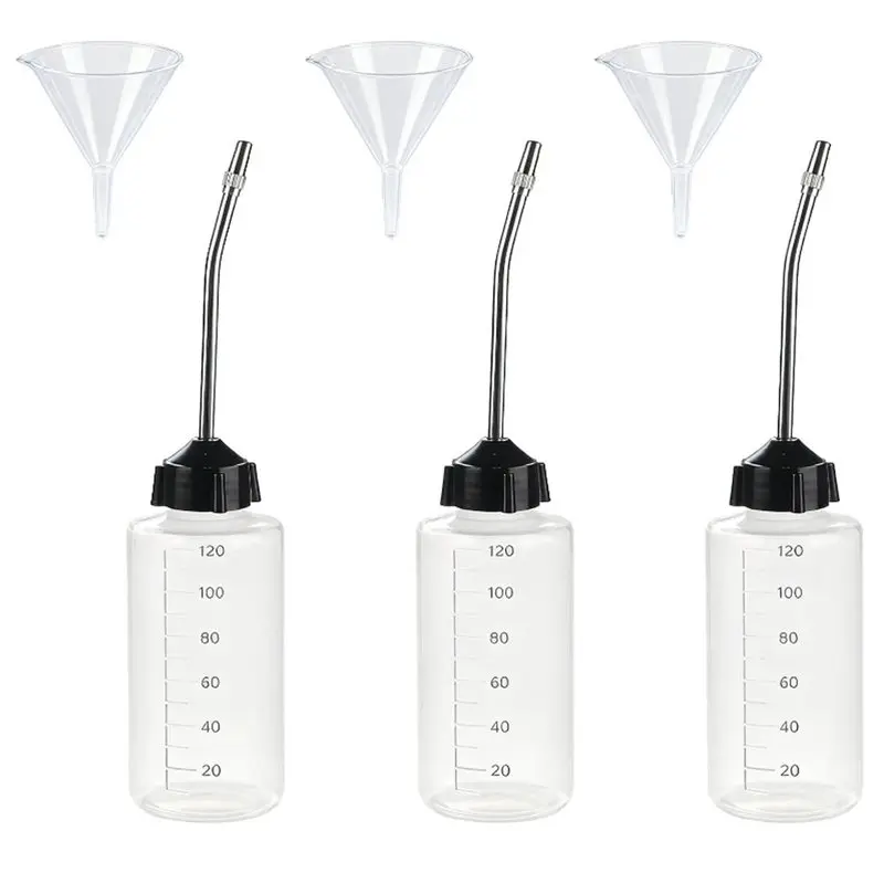 ABRU-3 Pcs Needle Oiler (4 OZ), Oil Bottle, LDPE Oil Applicator With Extra Long 3.5 Inch Stainless Needle Tip