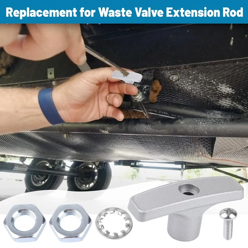 RV Sewer Valve Handle Replacement For Waste Valve Extension Tube, RV Waste Valve Aluminium Handle Kits