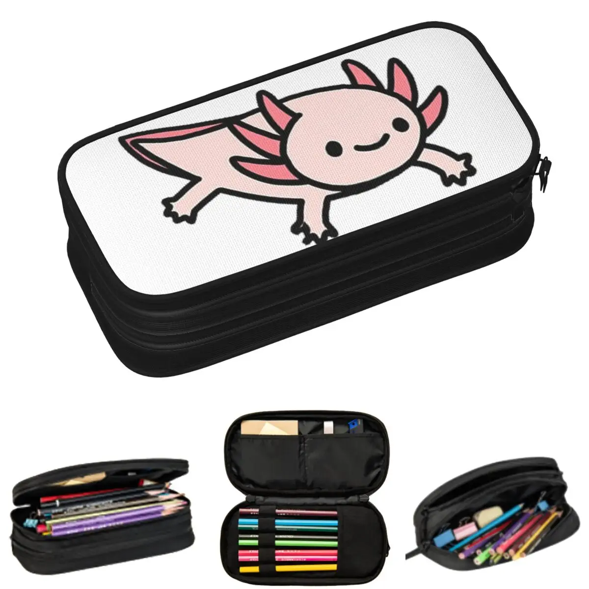 Пеналы Axolotl для студентов, школьная коробка для ручек, сумка-карандаш большой емкости, пенал для хранения канцелярских принадлежностей
