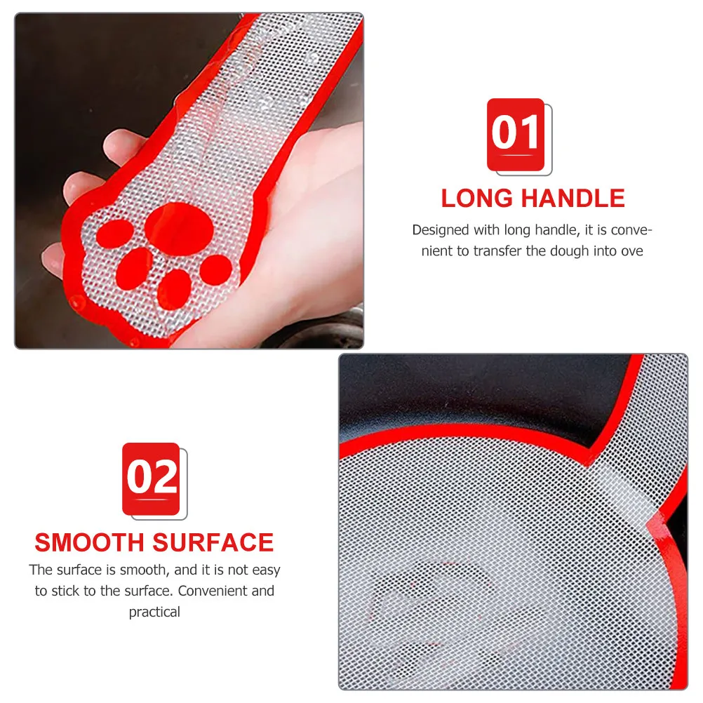 Heavy Duty Silicone Baking Mat with Extended Handle Dough Transfer Mat for Bread Pastry Pizza Making Nonstick Easy Clean Baking