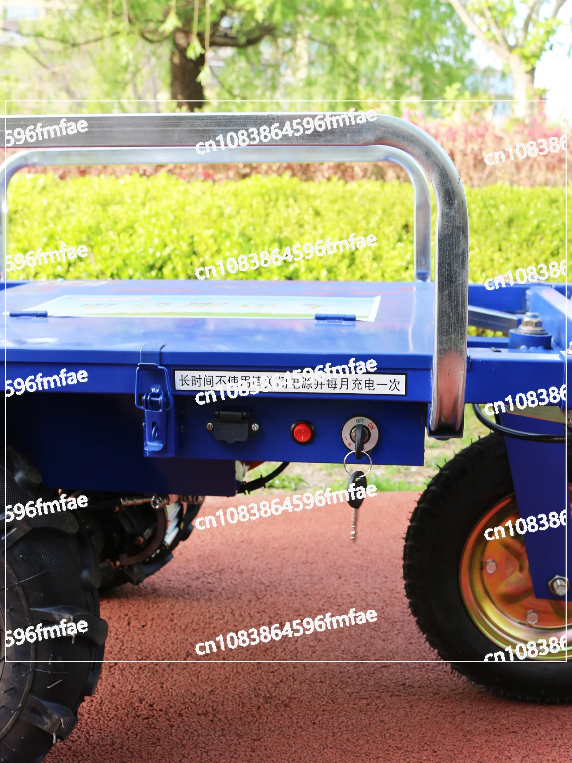 Electric agricultural three wheeled handcart, household double four-wheel handling, breeding, orchard transportation handcart