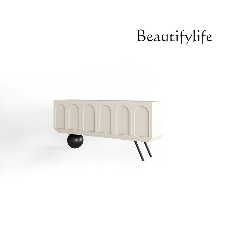 

Italian minimalist entrance cabinet, dining side cabinet, simple art, quiet wind storage storage cabinet, personality