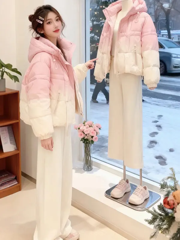 

Очаровательное хлопковое пальто с капюшоном Jaet, красивая верхняя одежда, нежная корейская версия, длинное зимнее пальто на молнии све