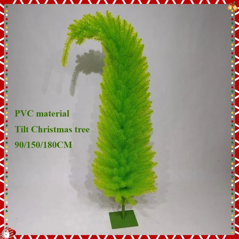 

PVC Artificial Christmas Tree Large Curved Neck Christmas Tree 90/150/180CM Family Party Christmas Atmosphere Decoration