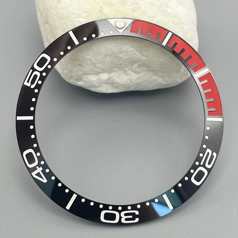 38mm*30.6mm Sloping Ceramic Bezel Inserts GMT and Diving Watch Insert For 40mm Mens Watch Replace Watch Face Watch Bezel Inserts