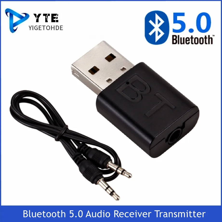 YIGETOHDE 2 In 1 Bluetooth 5.0 Audio Receiver Transmitter Wireless Adapter Mini 3.5Mm AUX Stereo Transmitter For PC Car Speaker