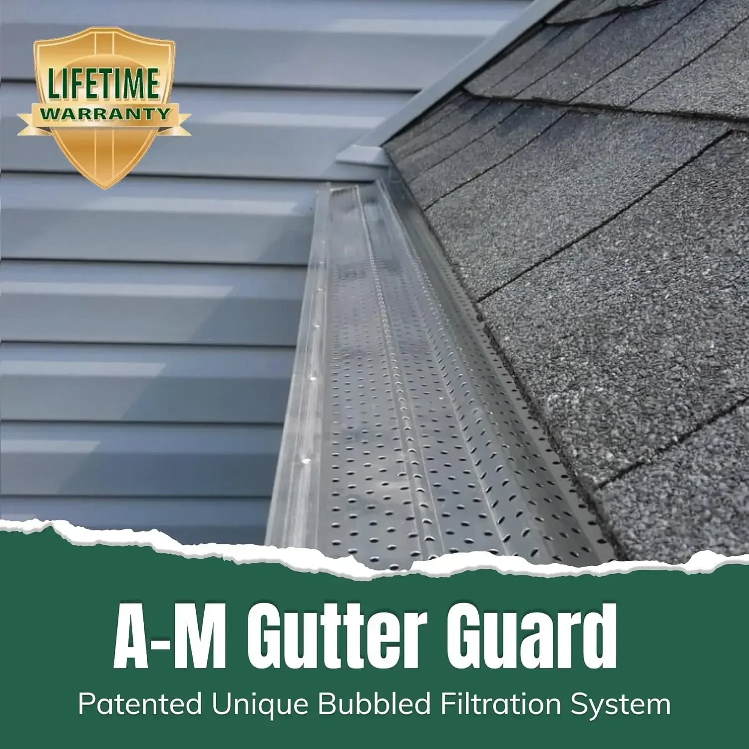 A-M Gutter Guard – Premium Heavy-Duty Lifetime Quality Aluminum - Leaf & Debris Protection, (5 Inch - 100 Feet, Mill Finish) - D