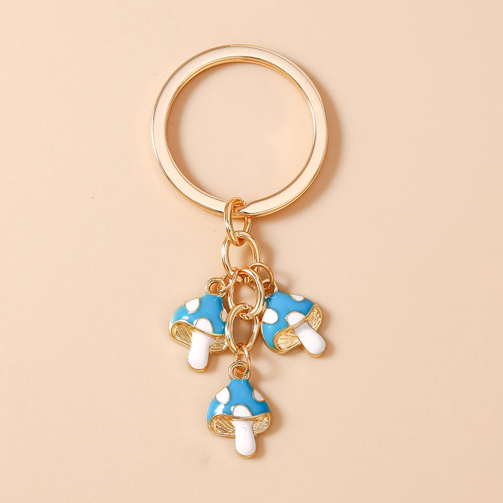 Aihua Niedlicher Pilz-Schlüsselanhänger, vergoldeter Pilz-Schlüsselring für Damen und Herren, Handtaschenanhänger, handgefertigter Schmuck, Geschenke – Detail 7