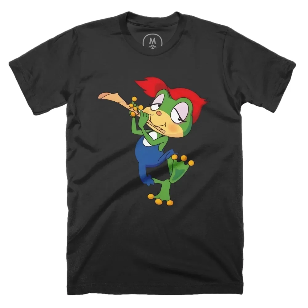 

Demetan Kerokko The Brave Frog Playing Flute Retro Vintage Style T-shirt And App