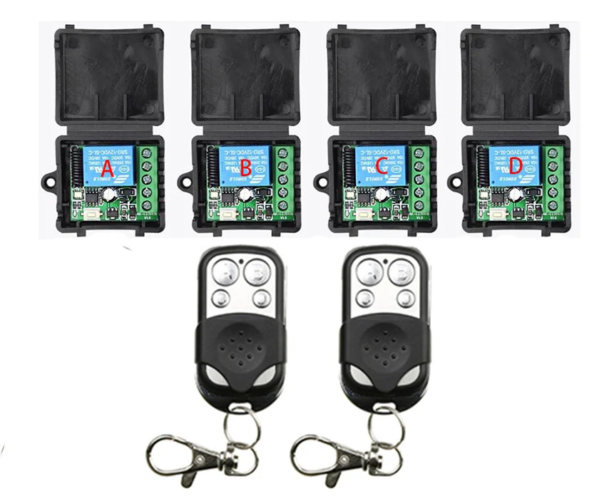 Interruttore di telecomando universale senza fili DC 12V 1CH 10A Modulo ricevitore relè Trasmettitore RF 433Mhz Telecomandi per casa intelligente