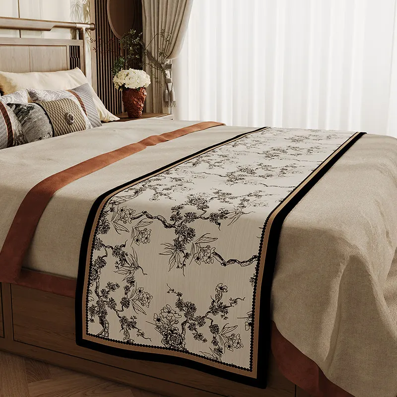 Traditional Chinese-style Hotel-specific Antique-style Bed Runners Bed End Scarf Table Runner Tablecloth for Dining Table
