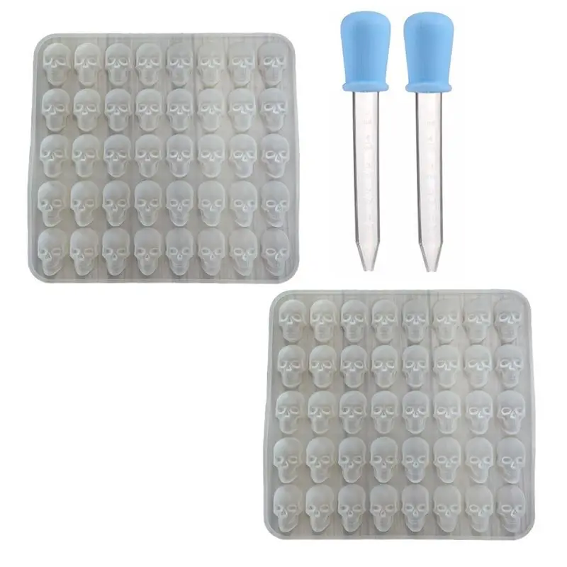 AC88-Skull Silicone Mold Halloween Decoration Reusable Manufacturing Mould DIY Candy Chocolate Bakery