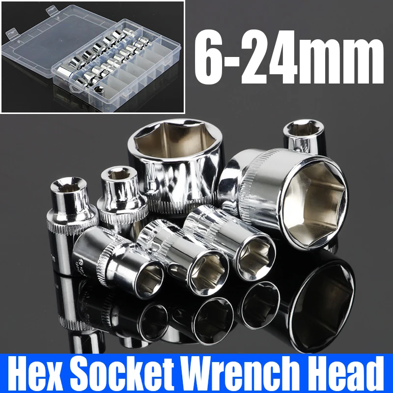 

18PC 3/8" Ratchet Socket Set 6-24mm Hex Socket Wrench Head Socket Adapter Socket Driver For Ratchet Wrench Auto Repair Hand Tool