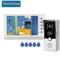 Homefong  7 Inch RFID Intercom System for Home  Video Door Phone Indoor Monitor Outdoor Doorbell with Camera Unlock Day Night