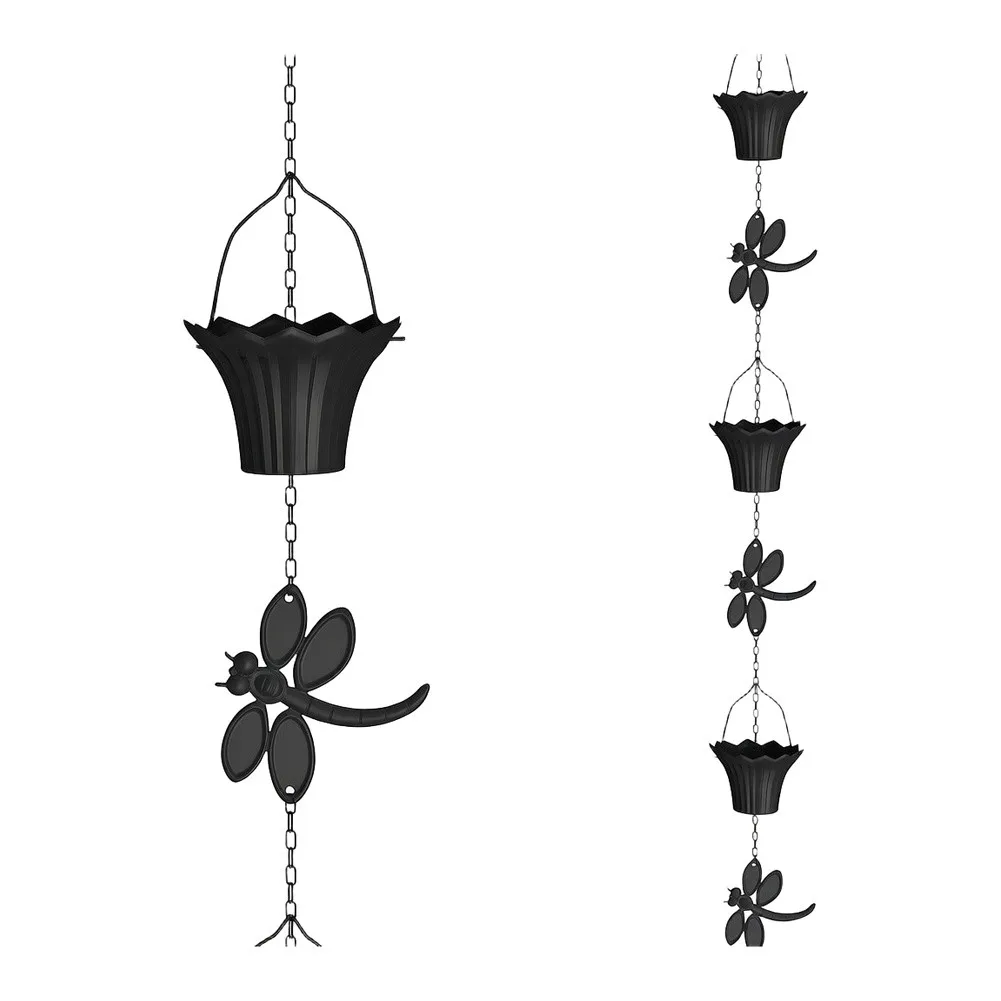 Rain Chains Metal Dragonfly Hummingbird Rain Chains For Gutters 3.2ft Decorative Rainchain Outdoor Gutter Chain Downspout