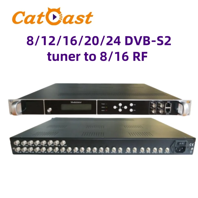 Digital Modulator 8/12/16/20/24 DVB-S2 Tuner to 8/16 carriers DVB-S2 DVB-T DVB-T2 DVB-C ISDBT ATSC RF Modulador