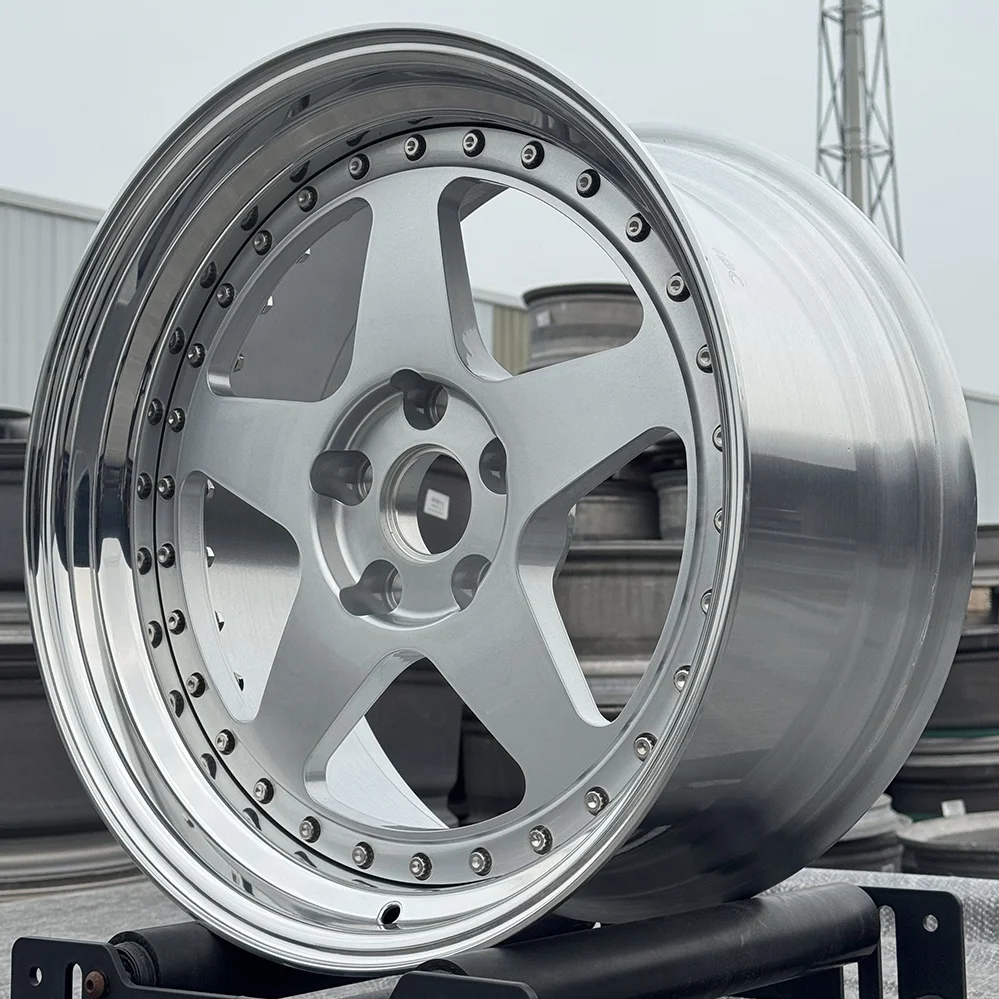 

2-Piece Forged Aluminum Alloy Wheel Hubs Custom 19 20 21 22 Inch Deep Dish Five-Spoke Racing Car Rims Performance Wheels
