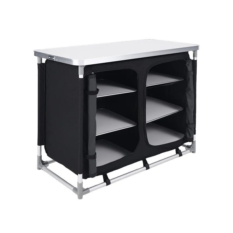 Durable Modern Foldable Metal Aluminum MDF Lightweight Outdoor Camping Table Kitchen Cupboard Waterproof Easy Outdoor Furniture