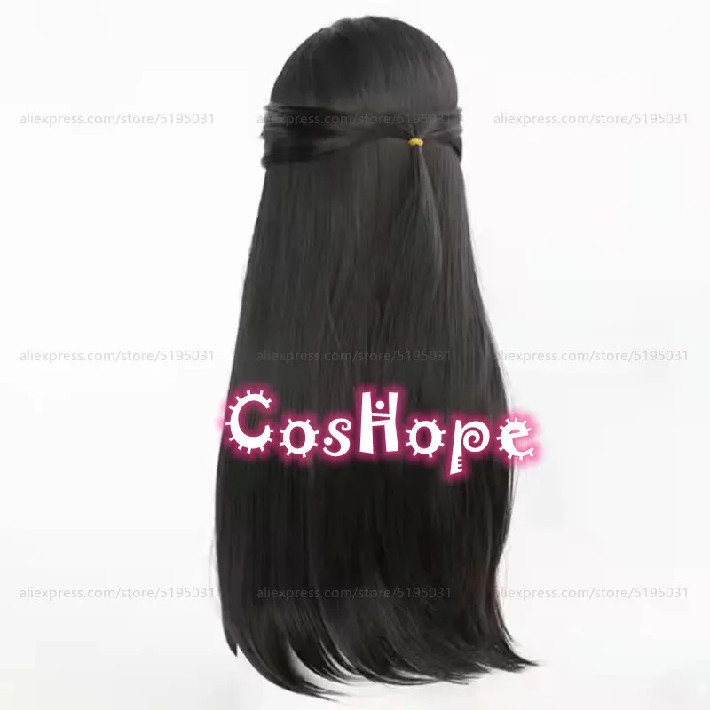 كاندي 2025 العتيقة تشى Shiyi 80 سنتيمتر طويل مستقيم أسود أنيمي شعر مستعار تأثيري مقاومة للحرارة بيروكات صناعية #4